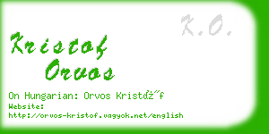 kristof orvos business card